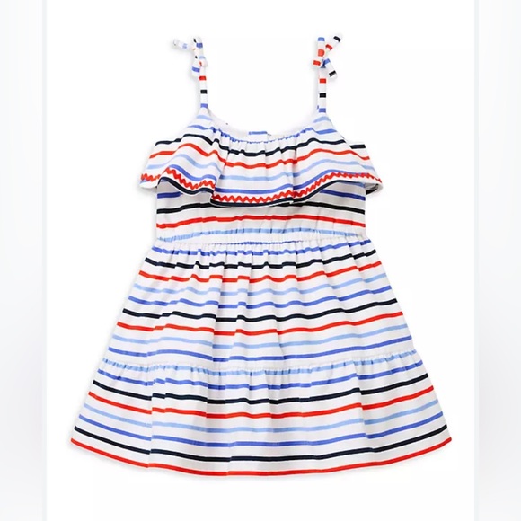 Janie and Jack Other - Brand New Janie & Jack Girls Striped Ruffle Dress With Bow Straps, Size 3, NWT
